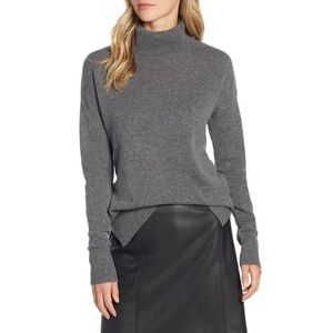 Halogen Cashmere Turtleneck Sweater Grey Size S